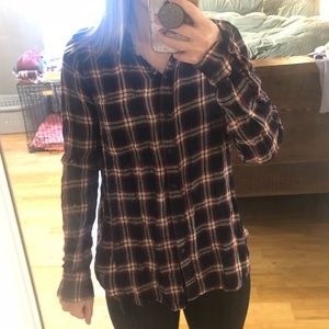 navy/red lucky brand flannel